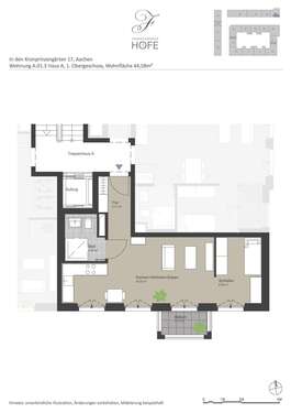 Foto - Wohnung zum Mieten in Aachen 333,90 € 44.58 m²