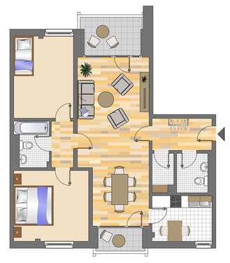 Foto - Wohnung zum Mieten in Düsseldorf 936,00 € 81.41 m²