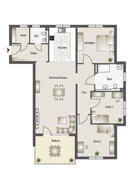 Foto - Wohnung zum Mieten in Mulfingen 1.080,00 € 104 m²