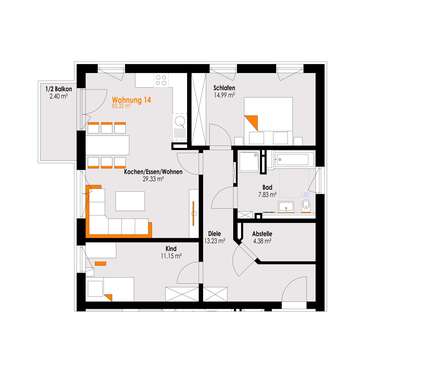 Foto - Wohnung zum Kaufen in Füssen 535.000,00 € 83.32 m²