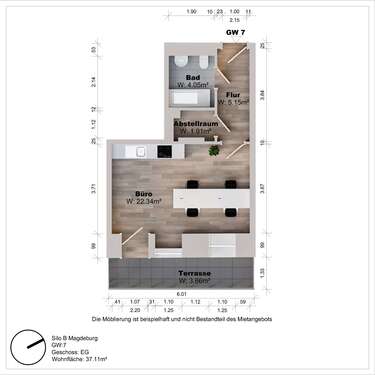 Foto - Büro in Magdeburg 375,00 € 37.11 m²