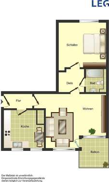 Foto - Wohnung zum Mieten in Köln 785,00 € 59.39 m²