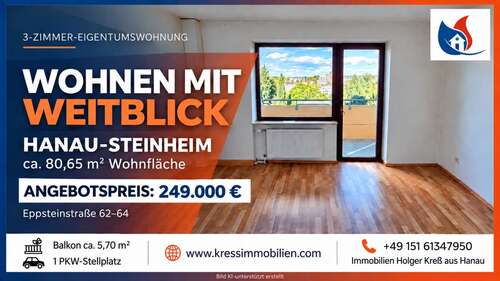 Foto - Wohnung zum Kaufen in Hanau 249.000,00 € 80.65 m²