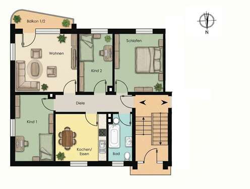 Foto - Wohnung zum Kaufen in Gersthofen 299.000,00 € 83.9 m²