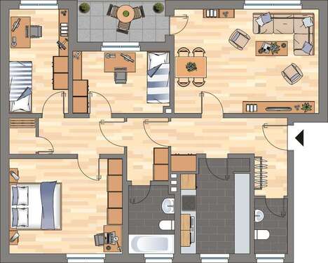 Foto - Wohnung zum Mieten in Wilhelmshaven 609,00 € 90.59 m²
