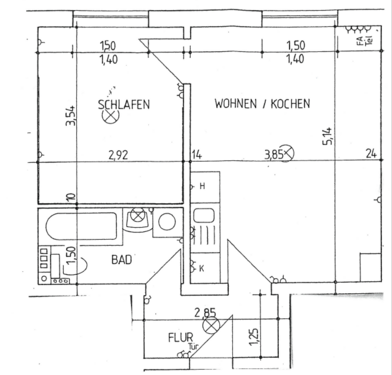 Foto - Wohnung zum Mieten in Dresden 350,00 € 37.7 m²