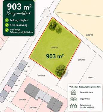 Foto - Grundstück zu verkaufen in Großmehring 530.000,00 € 903 m²