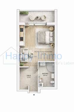 Foto - Wohnung zum Kaufen in München 199.999,00 € 32.5 m²