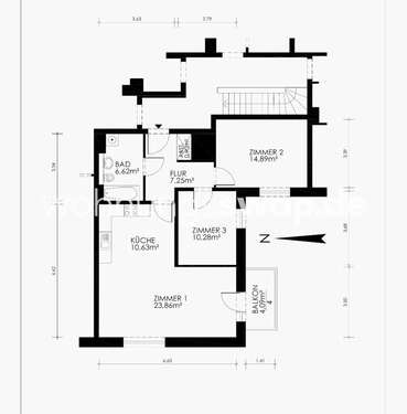 Foto - Wohnung zum Mieten in Hamburg-Nord, Hamburg 800,00 € 76 m²