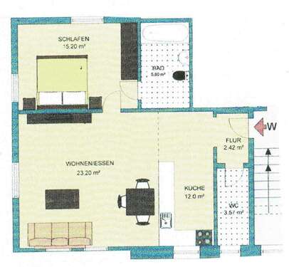 Foto - Wohnung zum Mieten in Unterwaldhausen 620,00 € 62 m²