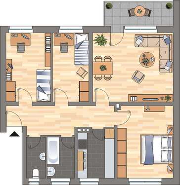 Foto - Wohnung zum Mieten in Wilhelmshaven 559,00 € 80.93 m²