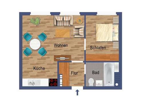 Foto - Wohnung zum Mieten in Mülheim an der Ruhr 315,00 € 37 m²