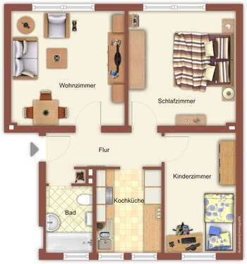 Foto - Wohnung zum Mieten in Mönchengladbach 589,00 € 52.31 m²