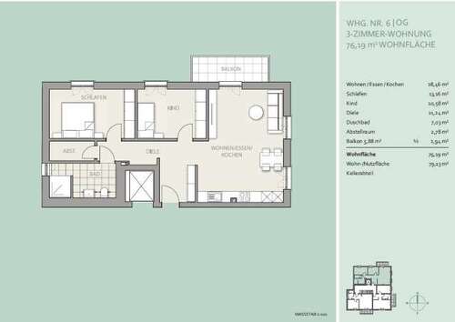 Foto - Wohnung zum Kaufen in München 825.000,00 € 76.18 m²