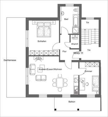 Foto - Wohnung zum Mieten in Aschaffenburg 1.190,00 € 91 m²