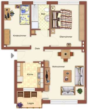 Foto - Wohnung zum Mieten in Mönchengladbach 699,00 € 63.6 m²