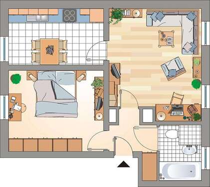Foto - Wohnung zum Mieten in Gelsenkirchen 359,00 € 46.97 m²