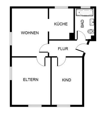 Foto - Wohnung zum Mieten in Gelsenkirchen 389,00 € 54.42 m²