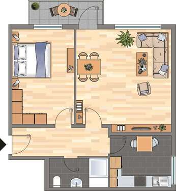 Foto - Wohnung zum Mieten in Hannover 488,00 € 52 m²