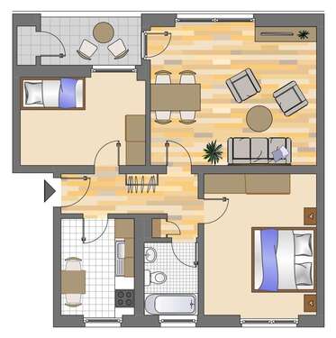 Foto - Wohnung zum Mieten in Gelsenkirchen 489,00 € 66.96 m²