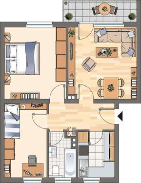 Foto - Wohnung zum Mieten in Castrop-Rauxel 489,00 € 55.95 m²