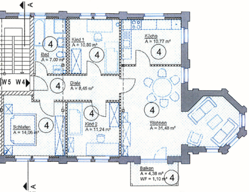 Foto - Wohnung zum Kaufen in Wilsdruff 345.000,00 € 95 m²