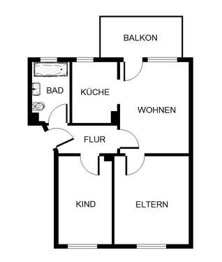 Foto - Wohnung zum Mieten in Gelsenkirchen 389,00 € 55.02 m²