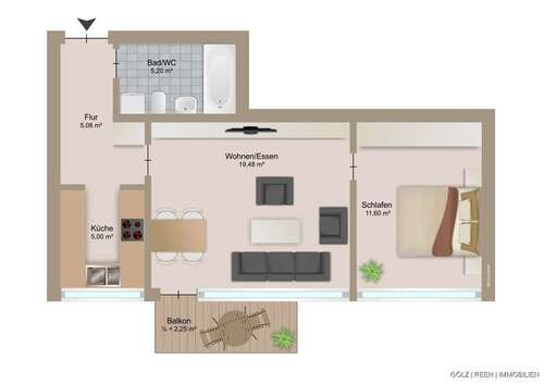 Foto - Wohnung zum Kaufen in Köngen 149.000,00 € 48 m²