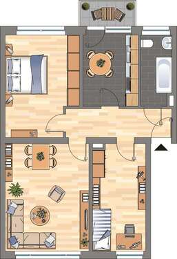 Foto - Wohnung zum Mieten in Wilhelmshaven 499,00 € 74.11 m²