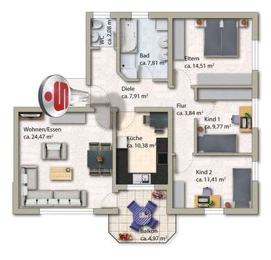 Foto - Wohnung zum Kaufen in Weißbach 229.000,00 € 90 m²