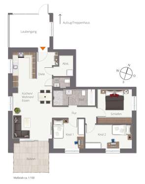 Foto - Wohnung zum Kaufen in Biberach 560.400,00 € 96.7 m²