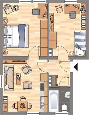 Foto - Wohnung zum Mieten in Weißenthurm 449,00 € 45.56 m²