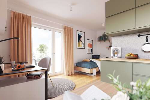 Foto - Wohnung zum Mieten in Augsburg 498,00 € 22.14 m²