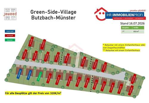 Foto - Grundstück zu verkaufen in Butzbach 197.440.000,00 € 617 m²