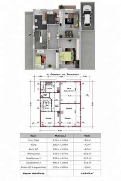 Foto - Wohnung zum Mieten in Obertürkheim 990,00 € 68 m²