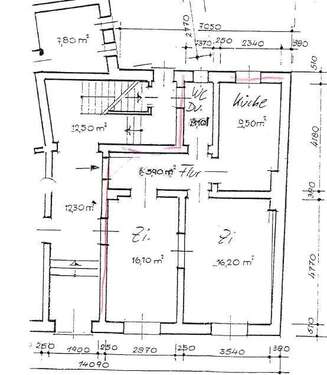Foto - Wohnung zum Mieten in Halle 320,00 € 48.8 m²