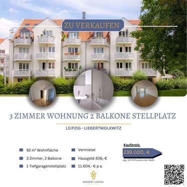 Foto - Wohnung zum Kaufen in Leipzig Liebertwolkwitz 219.000,00 € 92 m²