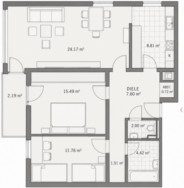 Foto - Wohnung zum Kaufen in Grassau 279.000,00 € 78.77 m²