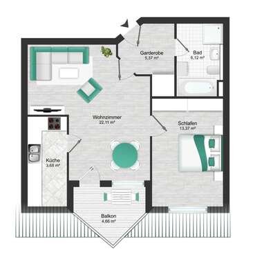 Foto - Wohnung zum Kaufen in Öhringen 169.000,00 € 52 m²