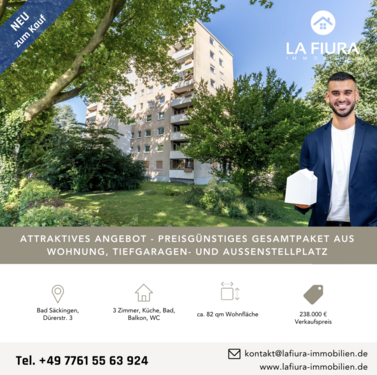 Foto - Wohnung zum Kaufen in Bad Säckingen 238.000,00 € 82.4 m²
