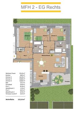 EG rechts - 4 Zimmer Erdgeschoßwohnung in Trier