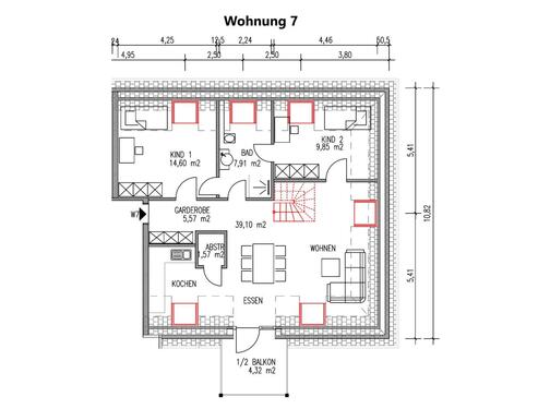 Wohnung 7 - Haus 63a - Dachgeschoßwohnung mit 108,60 m&sup2; in Trier zum Kaufen