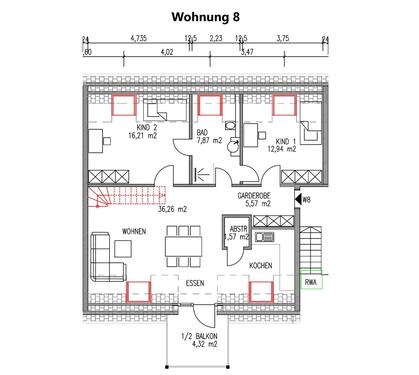 Wohnung 8 -63a - Dachgeschoßwohnung mit 101,20 m&sup2; in Trier zum Kaufen