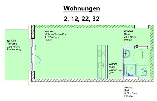 Wohnungen 2, 12, 22, 32 - 1 Zimmer Etagenwohnung in Trier