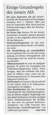 Grundregeln der neuen AfA - 