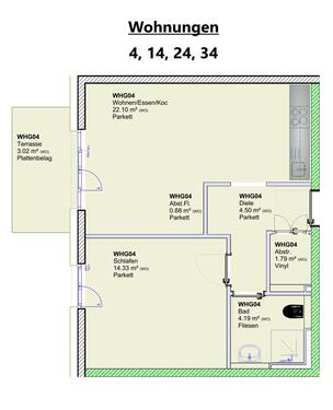 Wohnungen 4, 14, 24, 34 - 2 Zimmer Etagenwohnung in Trier