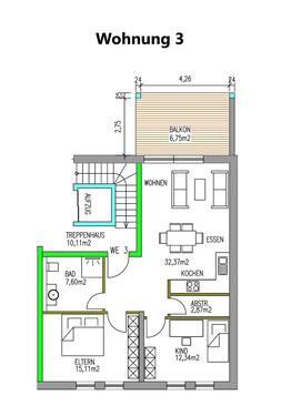 Wohnung 3 - 3 Zimmer Etagenwohnung in Wolsfeld
