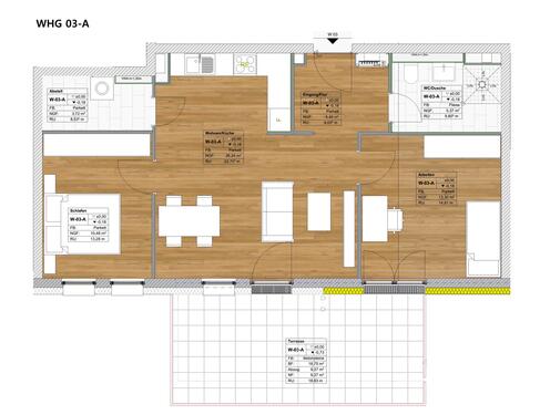 Wohnung 3-A - Moderne altersgerechte Wohnung mit sonniger Terrasse im Energiesparhaus Trier-Kürenz