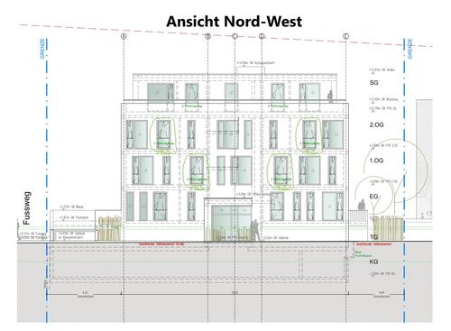 Ansicht Nord-West - Erdgeschoßwohnung mit 110,25 m&sup2; in Trier zum Kaufen