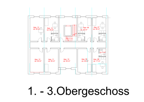1 - 3. OG - 37 Zimmer Mehrfamilienhaus, Wohnhaus in Trier